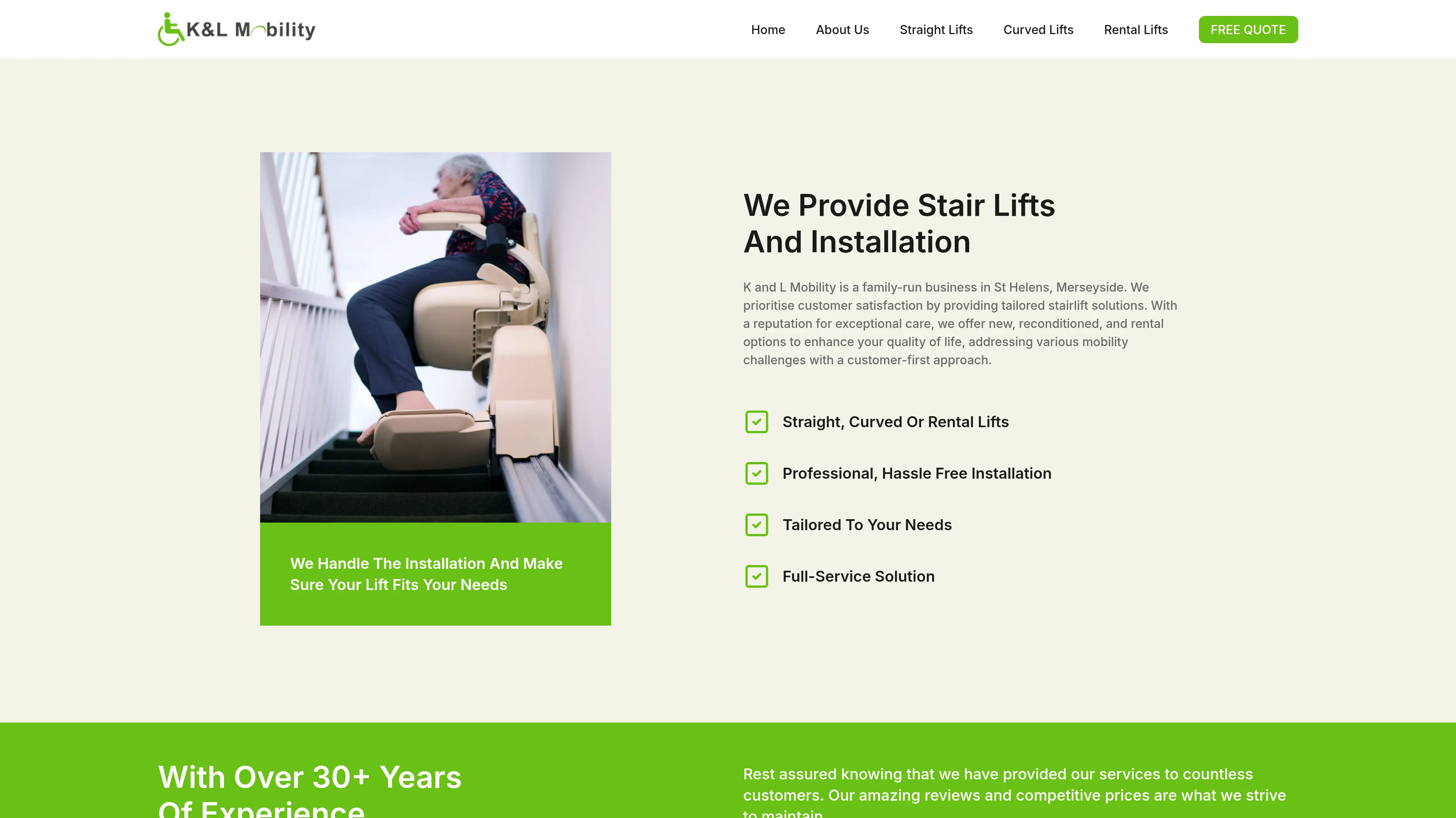 Screenshot of the K&L Mobility website - image 2