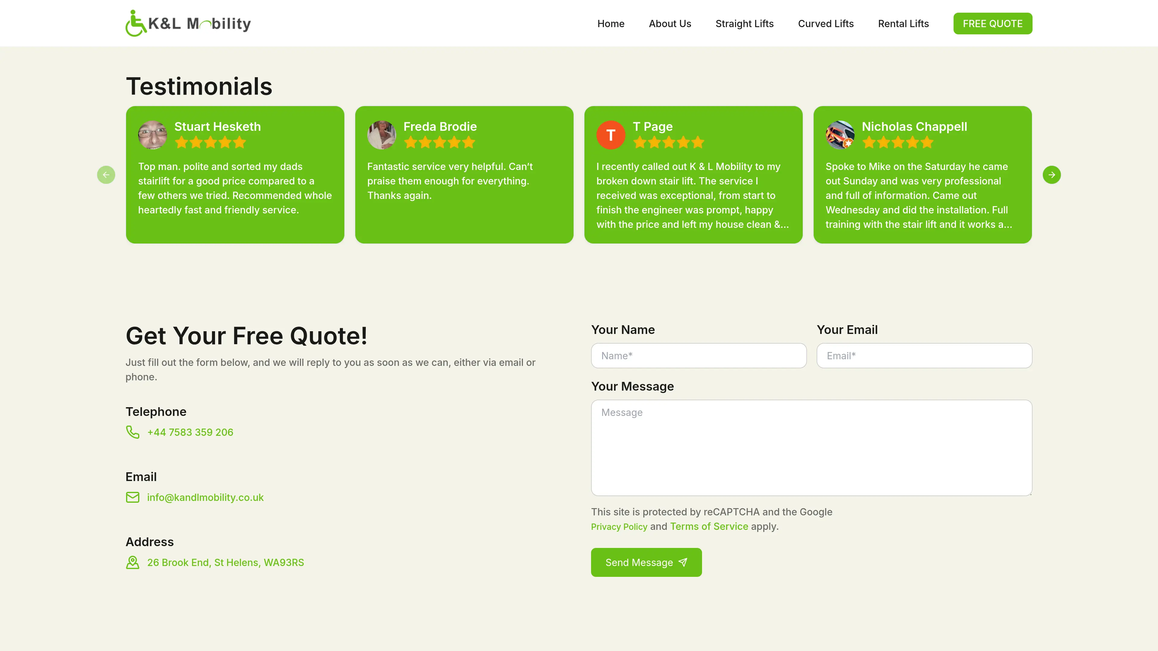 Screenshot of the K&L Mobility website - image 4